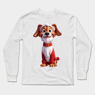 Santa puppy | Christmas dog Long Sleeve T-Shirt